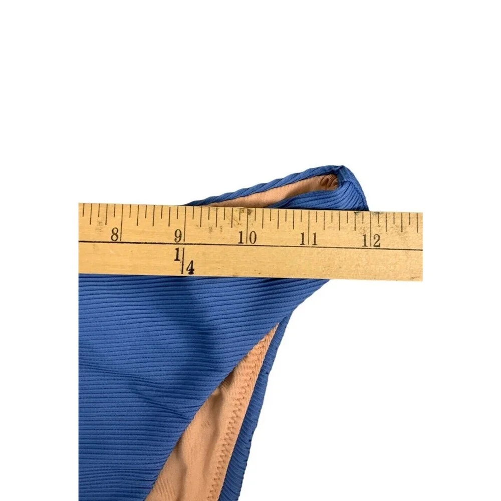 New! J. Crew Bikini Bottom Women’s Size XS Ribbed High Rise Cheeky Blue BE808